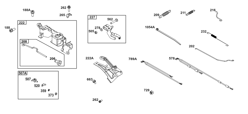 Controls Group Diagram and Parts List for 386447-0098-B5 200000 - 399999 Briggs and Stratton Engine